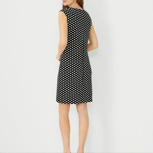 Ann Taylor Polka Dot Shift Dress Size 4P - Picture 2 of 6
